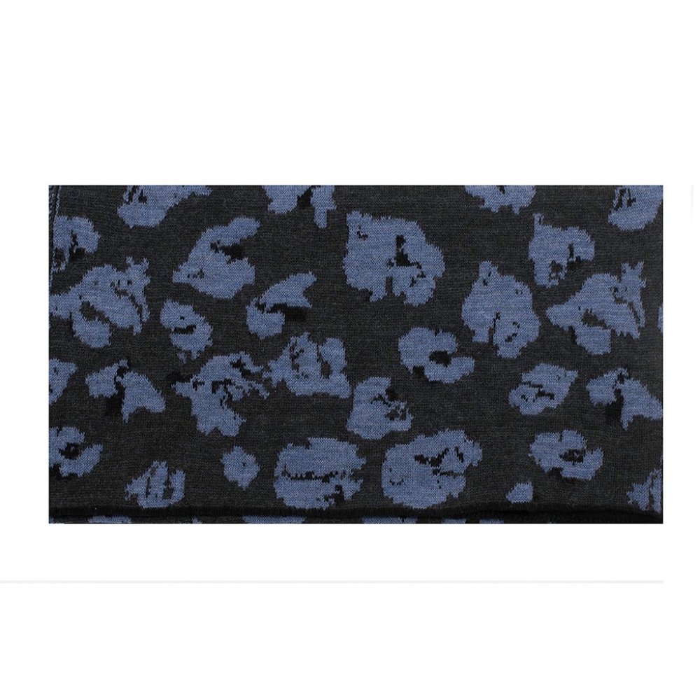 Lanvin Unisex Virgin Wool Scarf Heather Blue Black